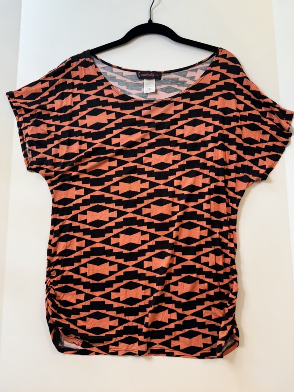 Annabelle Coral Aztec Print Dolman Top XL